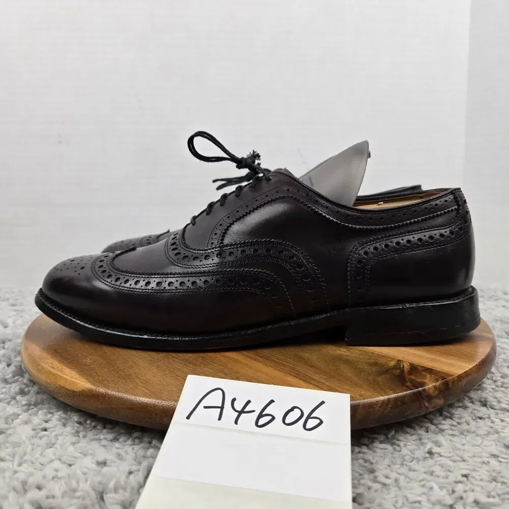 Allen Edmonds Men 9.5 3E Wide Fairhaven Burgundy Wingtip Brogue Medallion Oxford